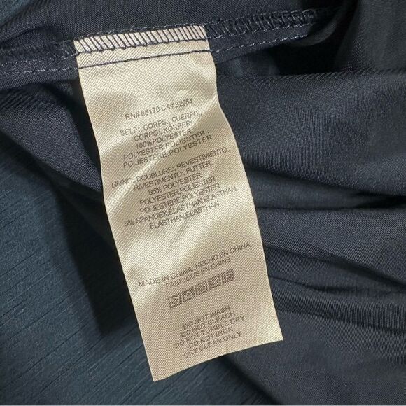 BHLDN Navy Blue Brigitte Sheered Waist Chiffon Maxi Prom Dress Size Medium - Picture 13 of 13